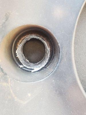 Damaged wheel holes