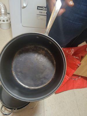 This is the burned pot from making tea