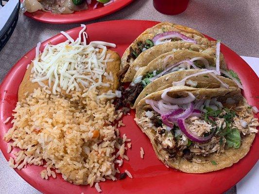 Taco Trio with Rice & Beans