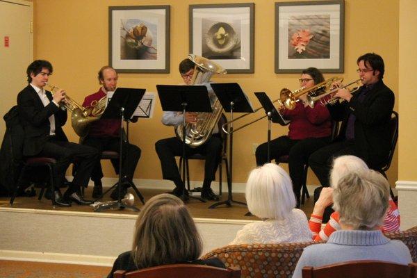 Brass Quintet Performance at Fred Lind