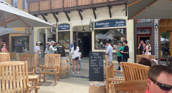 Outdoor seating at Boudreaux cellars. Great weather in summer and amazing wines. A must stop in Leavenworth!!!