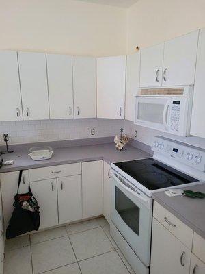 We redid the entire backsplash for this kitchen