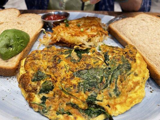 Build Your Own Omelet - 3 items (chorizo, avocado & spinach) and 1 cheese