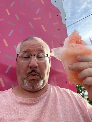 Peach snow cone