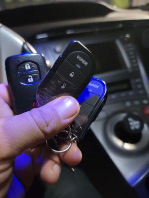 My oem key fob and my Viper alarm remote.