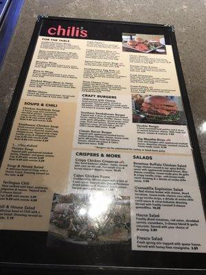 Side 1 of menu