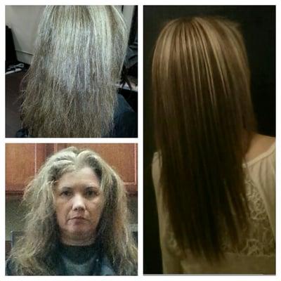 Keratin treatment,  great for summer.  Cause who wants to blow dry hair in the summer heat. Just wash it and go!