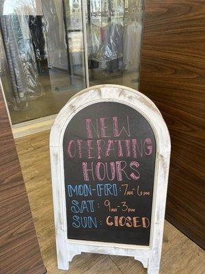 New opening hours!