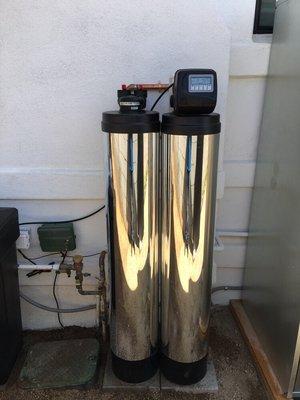 Outdoor Whole House Filtration and Water Softener Installation. Part of our Platinum Package!