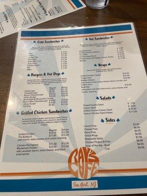 Menu looks good