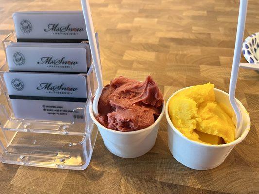 Gelato - raspberry and mango