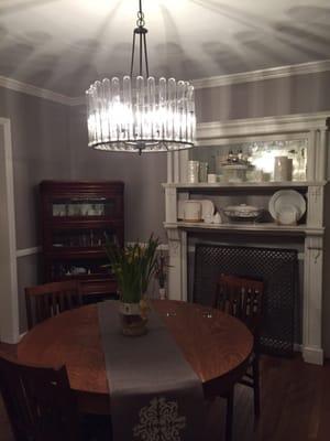 Dining room- test tube chandelier from b.vintage