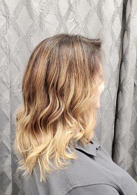 Balayage with root melt