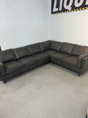 Leather sectional