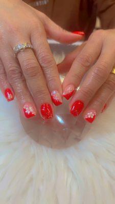 Gel with design manicure