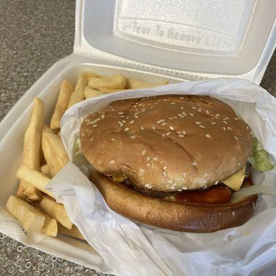 Cheese Burger with Fries