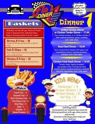 Baskets, Dinners, Sides, and Kids