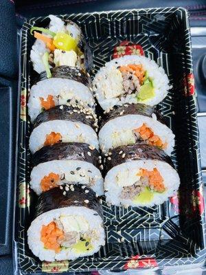 Kimbap (missing 2 pcs, I was hangry), 10pcs in an order