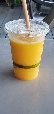 Yummy kawainui smoothie with passion fruit puree, mango, pineapple and papaya!