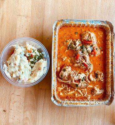 Potato Salad and Chicken Paprikash