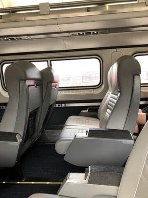 Comfortable and spacious seating and lots of leg room.