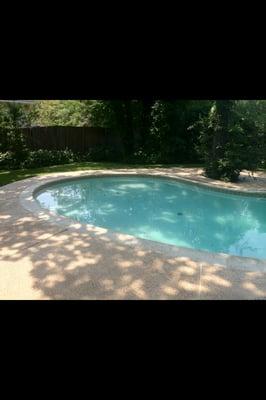 After photo of our soft wash pool surface cleaning