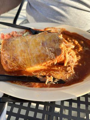 Chicken wet burrito