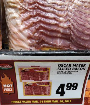 Bacon not stored at required NYC health code temps