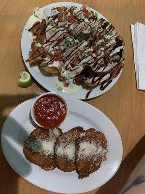 Bistro's Famous Blue Cheese Chips and Fried Fresh Mozzarella Rounds