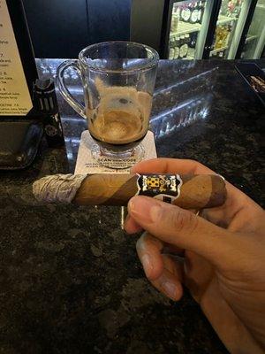 Rojas Cigar at Smoke Rings with Espresso