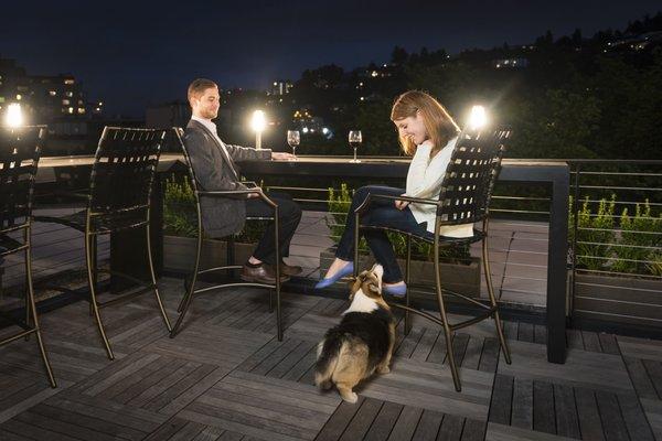 Roof deck for entertaining