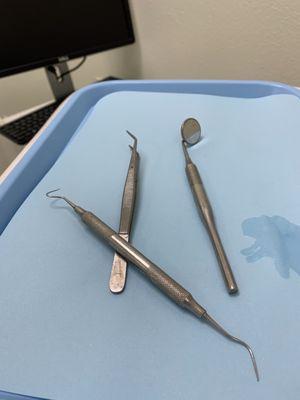 Clean tools that were not used during my teeth cleaning