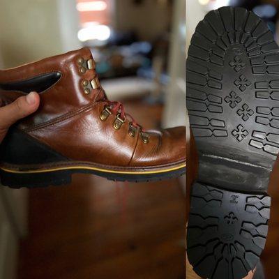 Brand new boots, huh? Nope. I've walked well over 1000 miles in them. Cento's Shoes, man.