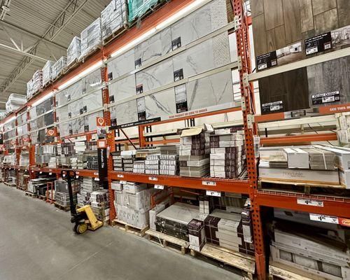 Shelves of floor tile