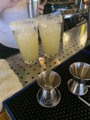 Margaritas with freshly squeezed lime juice!