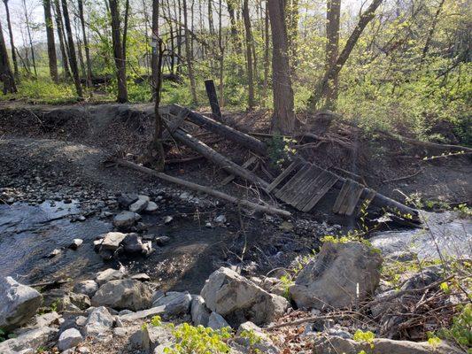 This bridge needs to be fixed ASAP. In this situation, the path currently ends here.