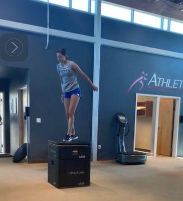 Box jump 6 month post ACL knee repair at Athleticare