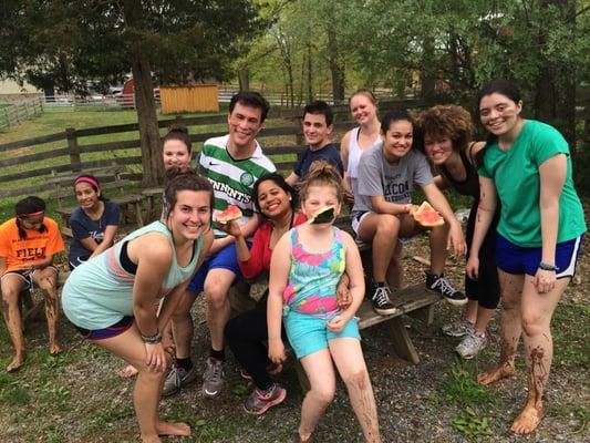 ECC Rest Retreat 2014 soccer game and watermelon with ECC Youth and adults