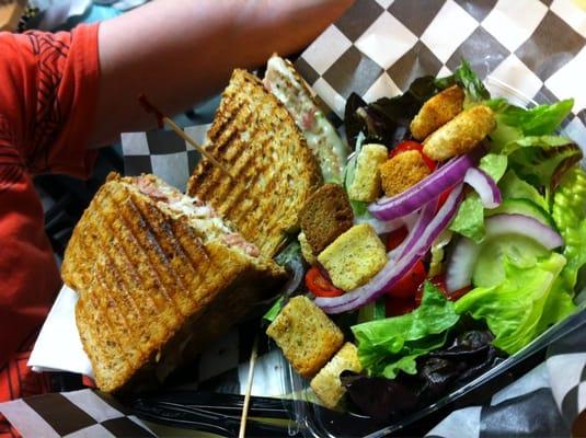 The Firehouse Panini with a side salad. Yum!