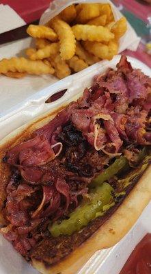 Pastrami sandwich and fries - tasty as ever!