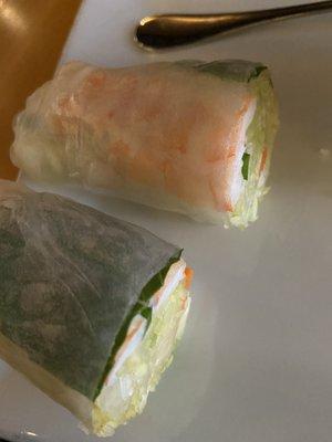 Shrimp Summer Rolls cut up