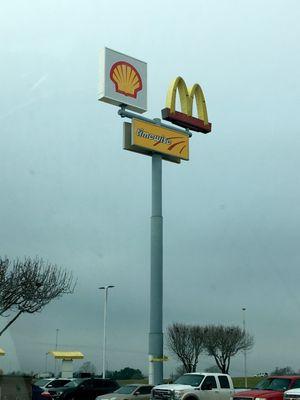 McDonalds, Shell gas, Time wise store