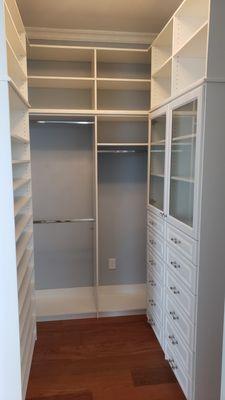 Custom closet organizer unit. maximizing space