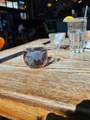 Nice sunny table. Good service. Great grits!