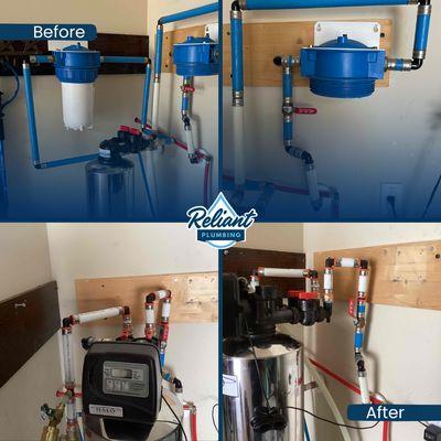 Replacing old water filtration with a new Halo 5 water filtration system.