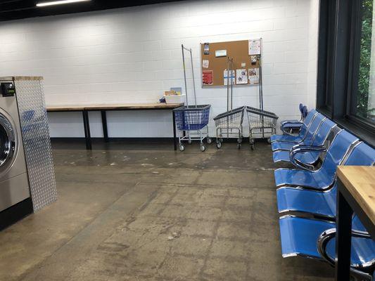 Folding area in the back of all the washers and dryers