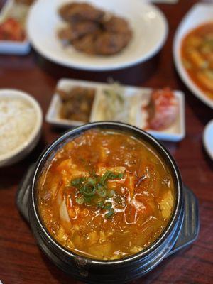 Soft Tofu Soup with kimchi and beef