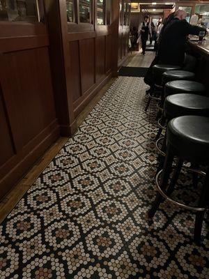 Bar at Ted's.  Note the tile floor - like the old buildings back in Brooklyn, NY.