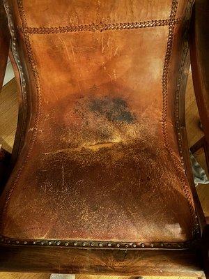 Antique leather chair ripped and needs repair