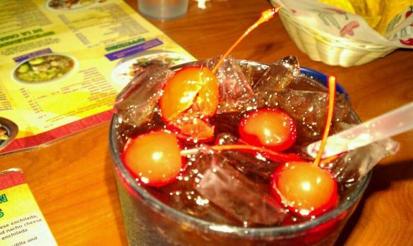 Cherries nice touch in coke but ew. Horrible.